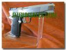 SAM SEMI AUTO PISTOL. NEW 1911 STAINLESS SEMI AUTO ELITE MATCH 9MM, 38 SUPER, 45 AUTO STAINLESS, ADJUSTABLE REAR SIGHT, FIBRE OPTIC FRONT SIGHT ONE PIECE GUIDE ROD, EXTENDED AMBI SAFETY, EXTENDED SLIDE LOCK, CHEQUERED 20LPI FRONT STRAP, CHEQUERED MAG FUNN